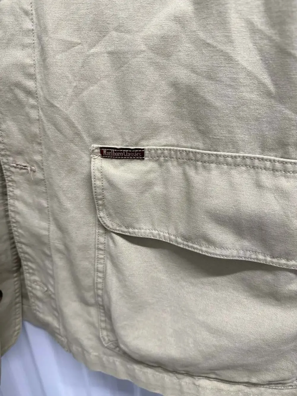 Vintage Marlboro Classic jacket 90's rare Leather Collar - Picture 5 of 10